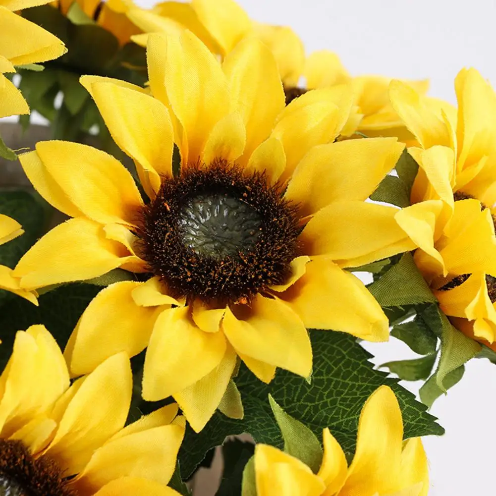 

Artificial Flower Multi-use Bright-colored Faux Silk Flower Simulation Sunflower Display for Gifts