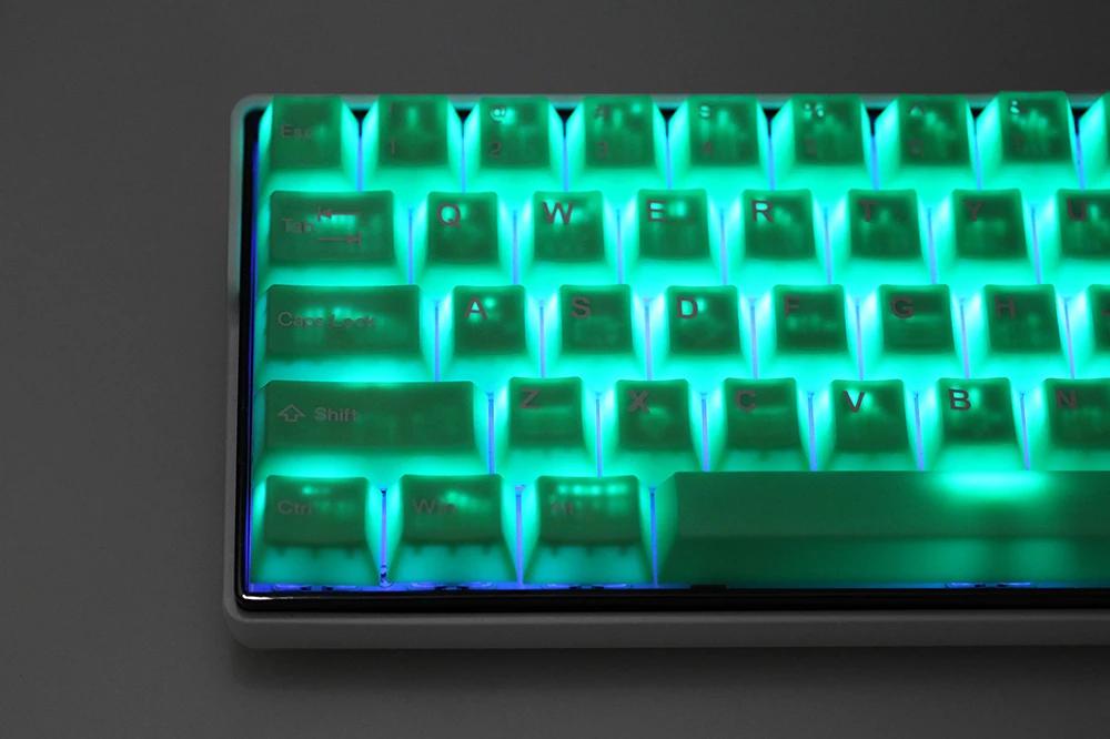 taihao haunted slime sprout abs doubleshot keycap translucent cubic for mechanical keyboard color of green colorway free global shipping