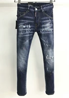 new dsquared2 menswomens ripped jeans fashion washed frayed patch paint made old stretch pants 9813