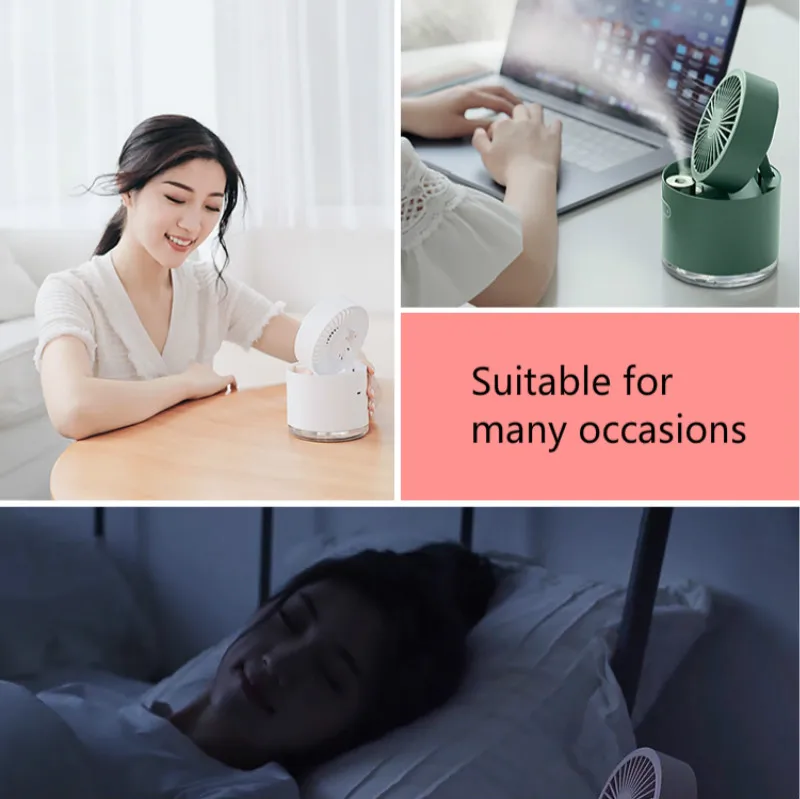 

Small Fan Spray Refrigeration Rechargeable Portable Spray Cooling Artifact Humidifier USB Portable Desktop Folding Mini Fans