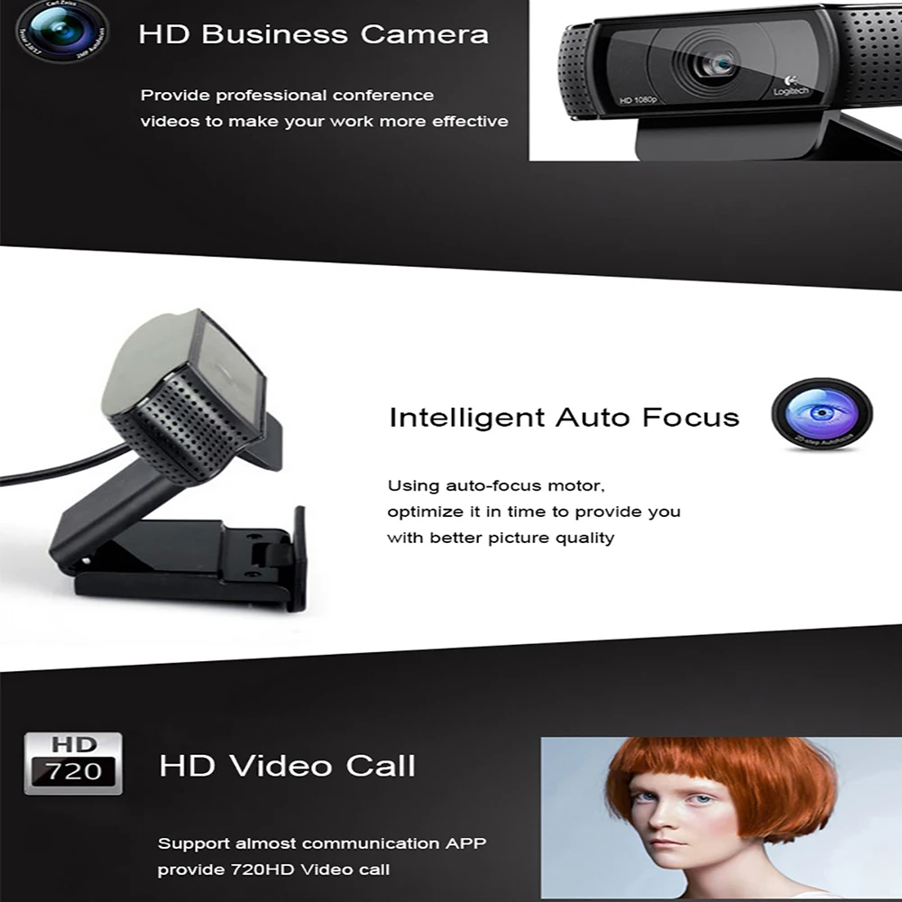 Logitech HD Pro Webcam C920e 1080P Autofocus Camera Full Widescreen Video Calling and Recording C920 upgrade version | Компьютеры и
