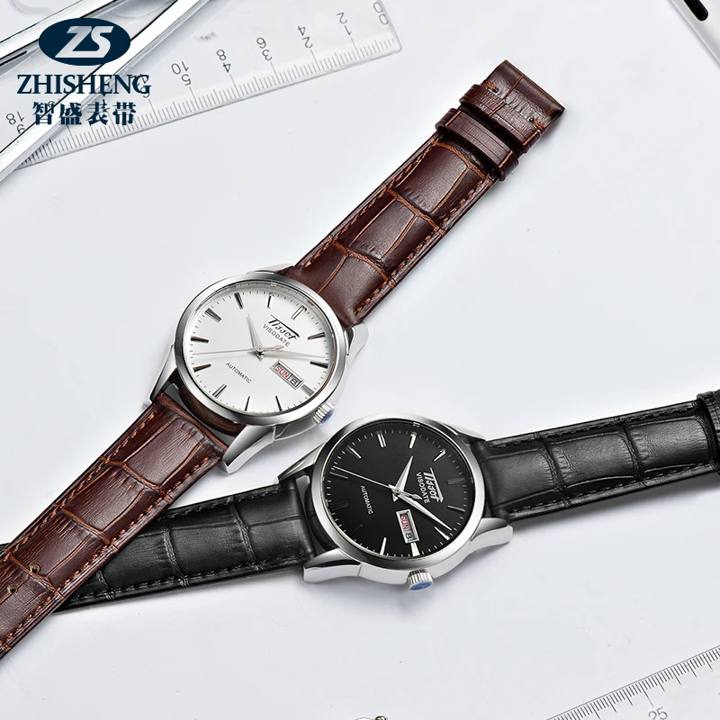 

Yoofa watch band for watch with men's and women's real belt butterfly buckle accessories