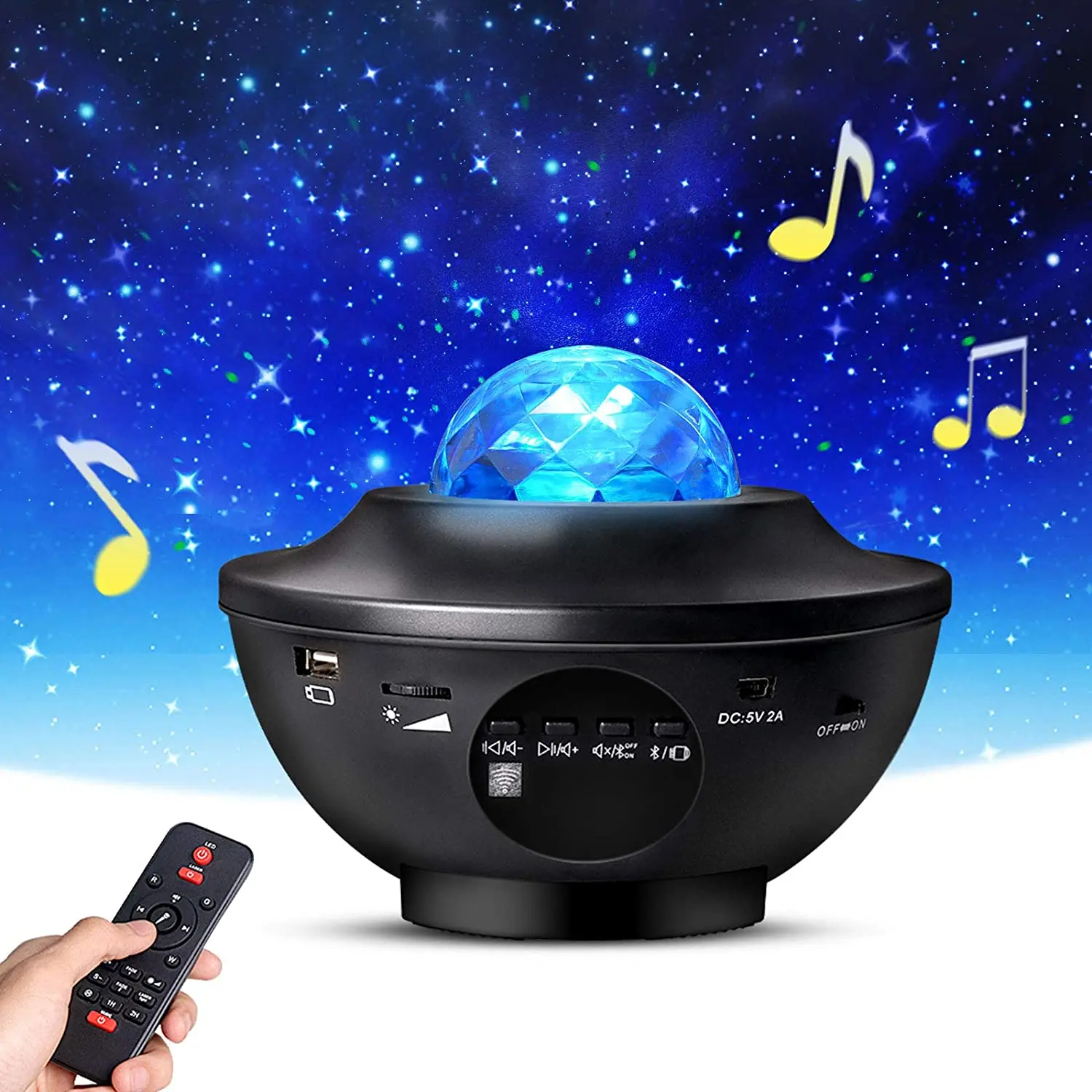 Galaxy LED звездное небо проектор ночник с Bluetooth музыкальный плеер динамик 5 в USB мощность + пульт дистанционного управления