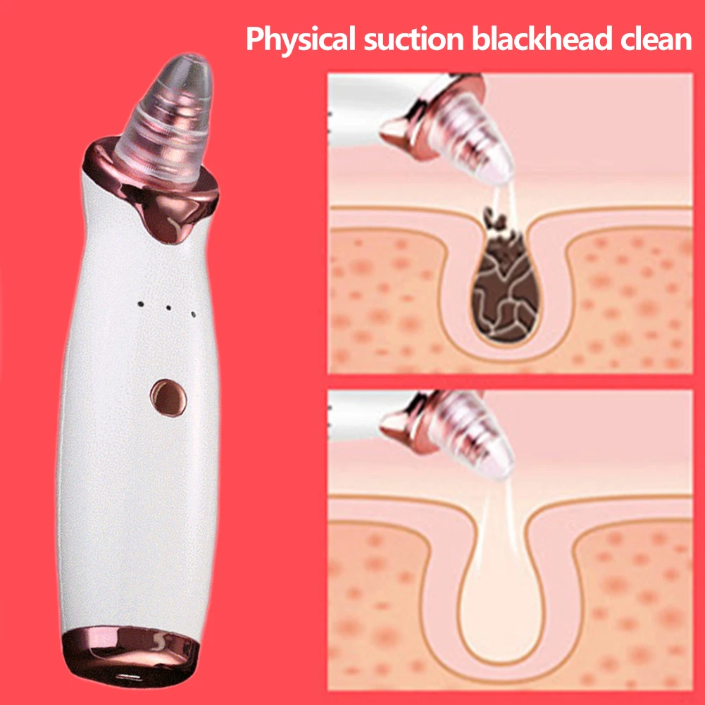 

Portable Electric Blackhead remover Face Nose Vacuum Pore Cleanser Acne Pimple Suction Tool USB Rechargeable black head remover