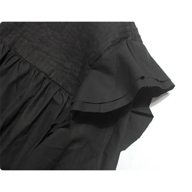 

XITAO Patchwork Wrinkles Casual Blouse Women Ruffles Tide Fashion New Style O Neck Collar Long Sleeve Loose Elegant Top ZY3336