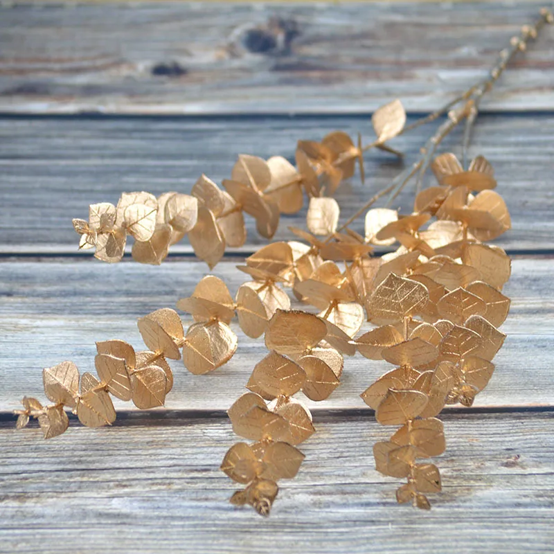 Золотые свадебные цветы украшение для зала искусственные растения листья