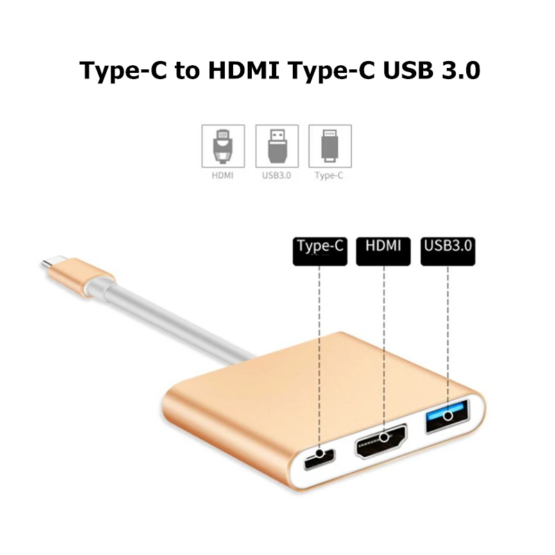 Ранкман Тип C USB C к HDMI 4 к тип-c USB-C USB 3,0 конвертер концентратор адаптер для Macbook Chromebook samsung S8 9 10 huawei P20 30