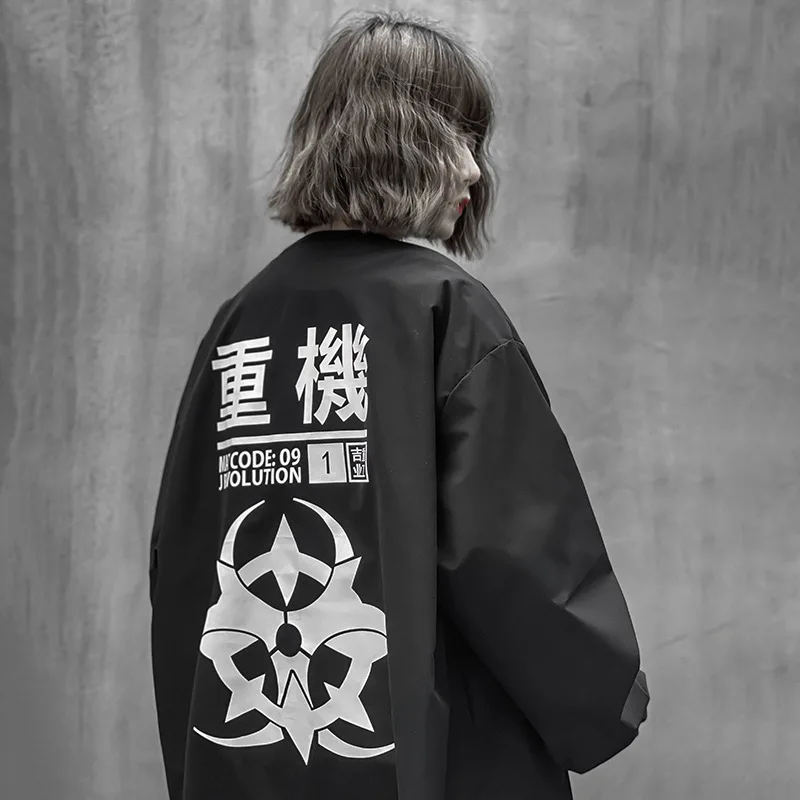 Одежда с вышивкой для мужчин и женщин уличная одежда в стиле хип-хоп японским