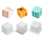 Новые квадратные силиконовые формы для кубика Рубика в виде свечи 3D Ручная работа ароматизатор соевый воск Свеча для выпечки Десерт торт форма инструмент