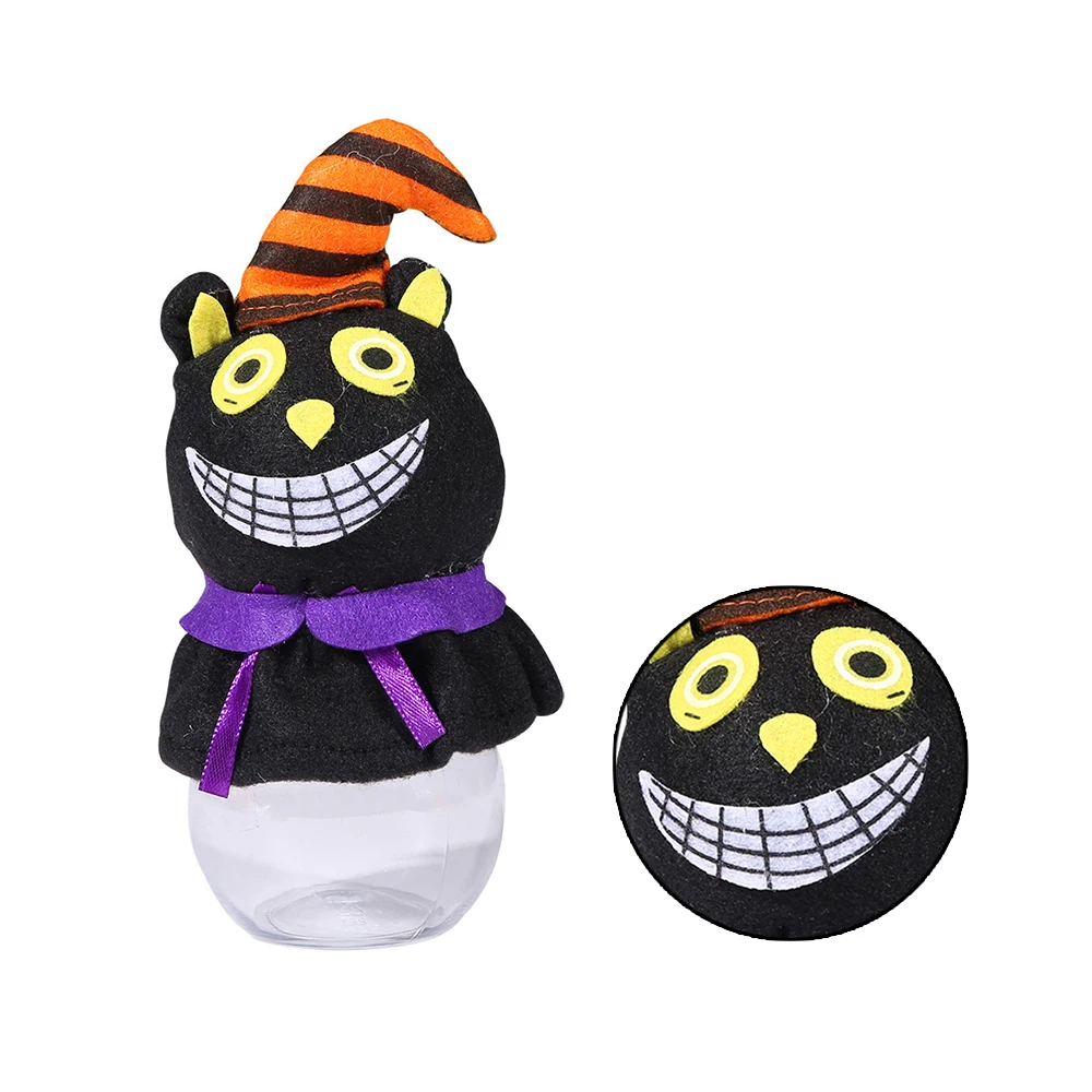 Счастливый Хэллоуин ребенок конфеты бутылки прозрачная банка Черный кот тыква