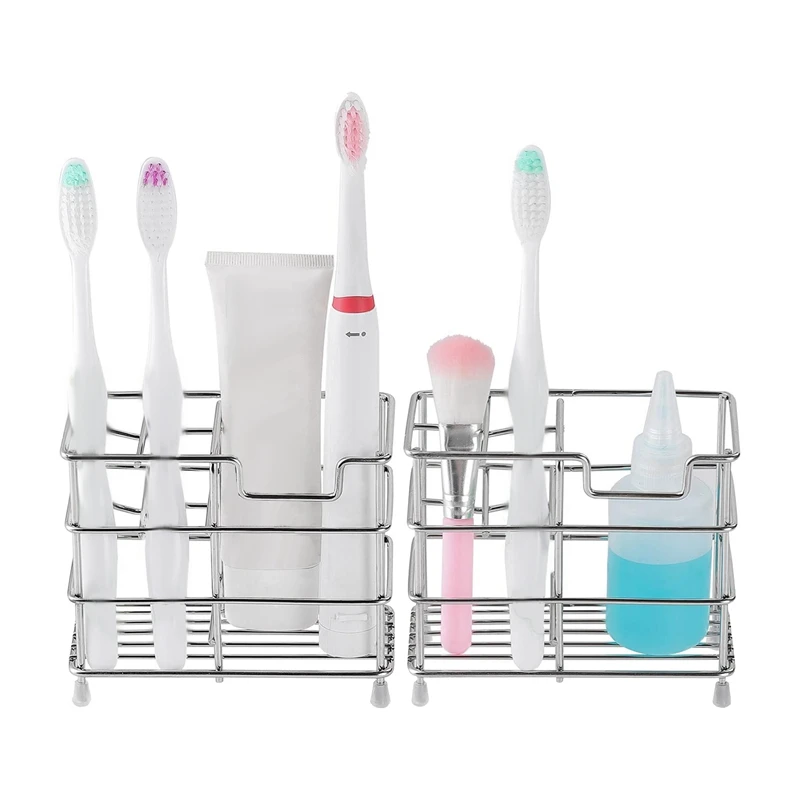 2 Pack Stainless Steel Toothbrush Holder 5 Slots Wall Rack Storage Organizer For Bathroom | Дом и сад