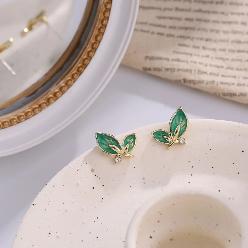 Женские винтажные серьги-гвоздики серьги золотого цвета в форме бабочки с