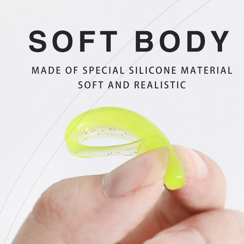 10 шт./лот мягкая рыболовная приманка 70 мм силиконовые воблеры для джиггинга