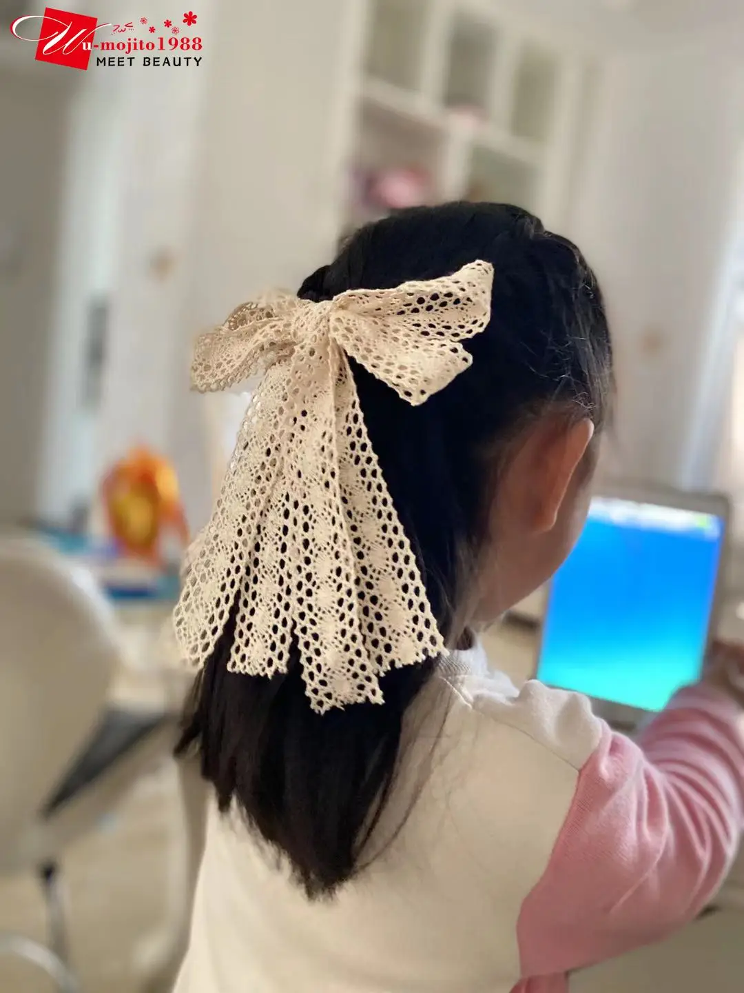 

6 Inches NEW Summer Large Lace Bow Hairband Hair Clips for Girls and Hair Clips for Women Barette Hc Hair Factory Store
