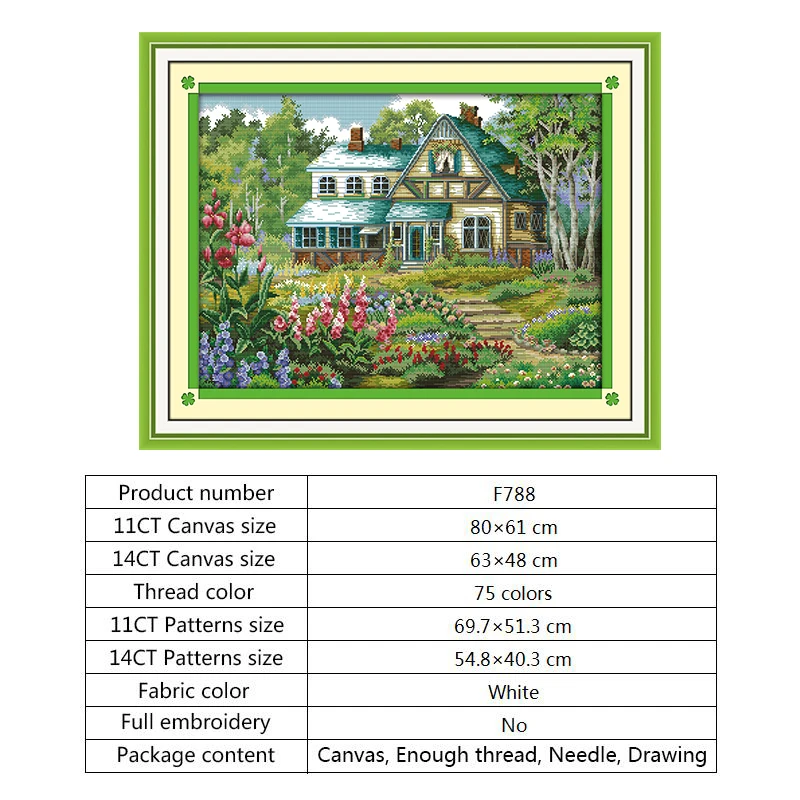 Сказочная хижина вышивка крестиком 14CT печатная ткань 11CT Счетный холст DIY