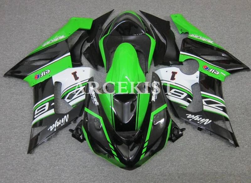 

New ABS whole Motorcycle Fairings Kit Fit For Kawasaki Ninja ZX-6R ZX6R 636 2005 2006 05 06 bodywork set Custom Green