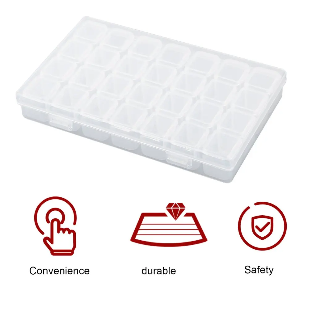 28 слотов Ювелирные изделия с бриллиантами живопись аксессуары коробка Вышивка