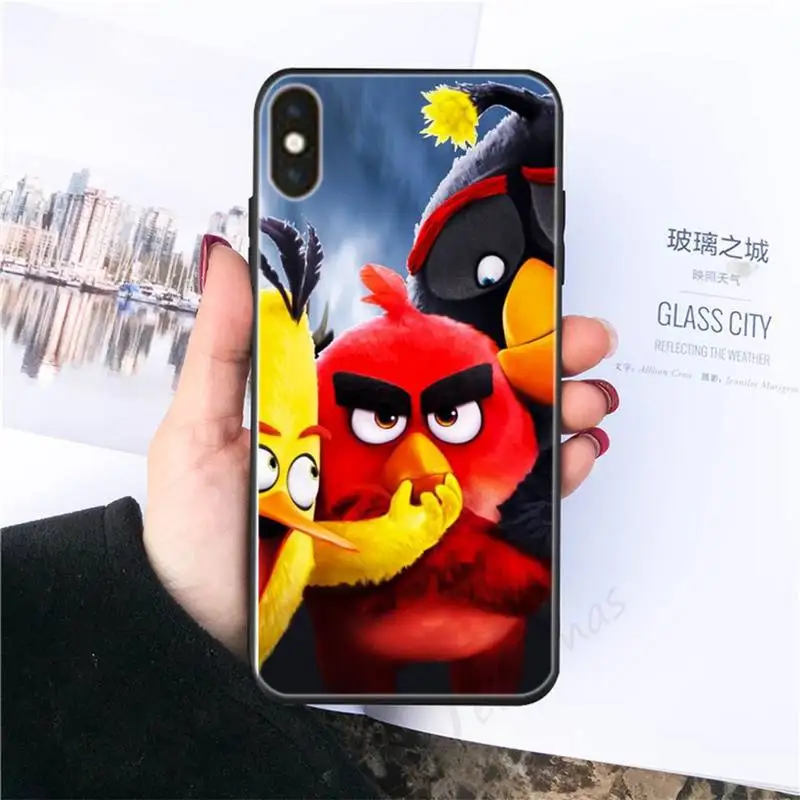 

Black Soft Silicone Angry Birds Phone Case For Iphone 6 6s 7 8 Plus XR X XS XSmax 11 12 Pro Mini Max