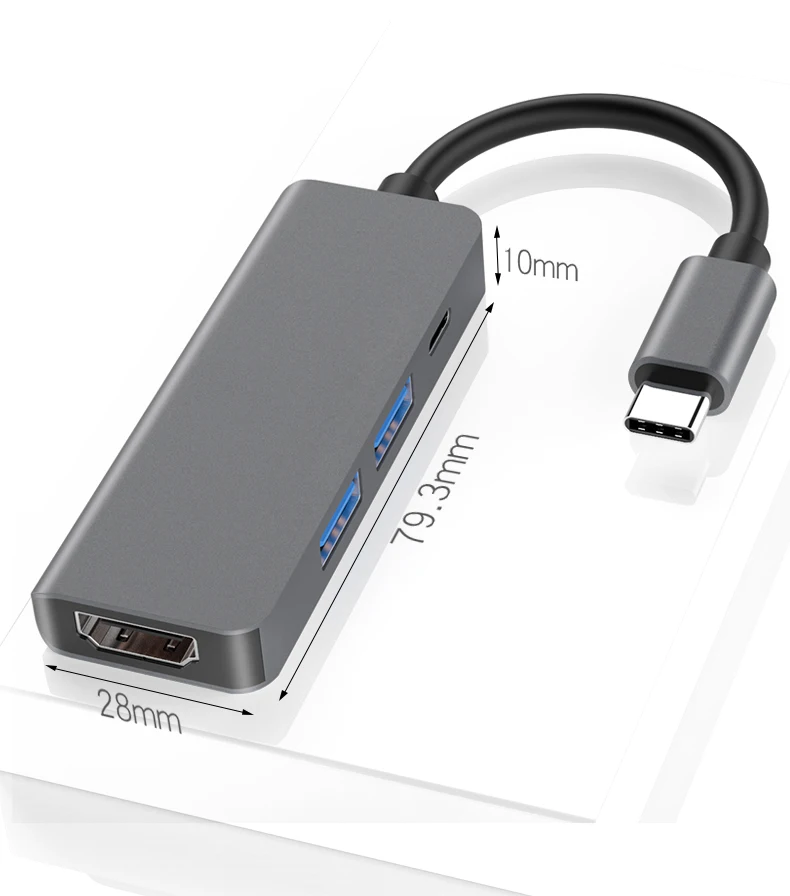 Адаптер USB Type C многопортовый адаптер HDMI выход Gigabit Ethernet SD + Micro карта | Электроника