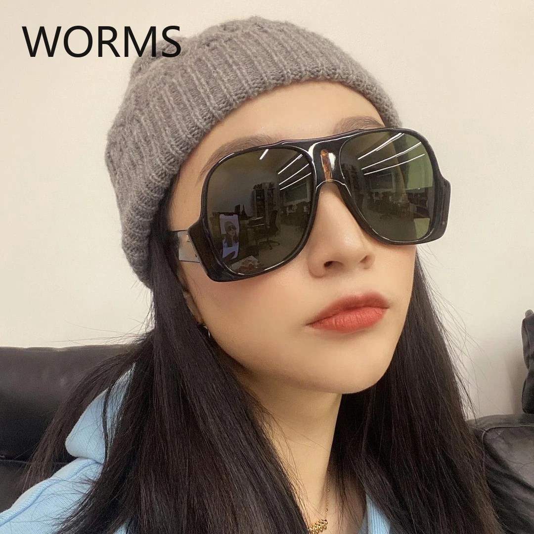 

New European and American modern retro avant garde men's and women's fashion large frame sunglasses glasses