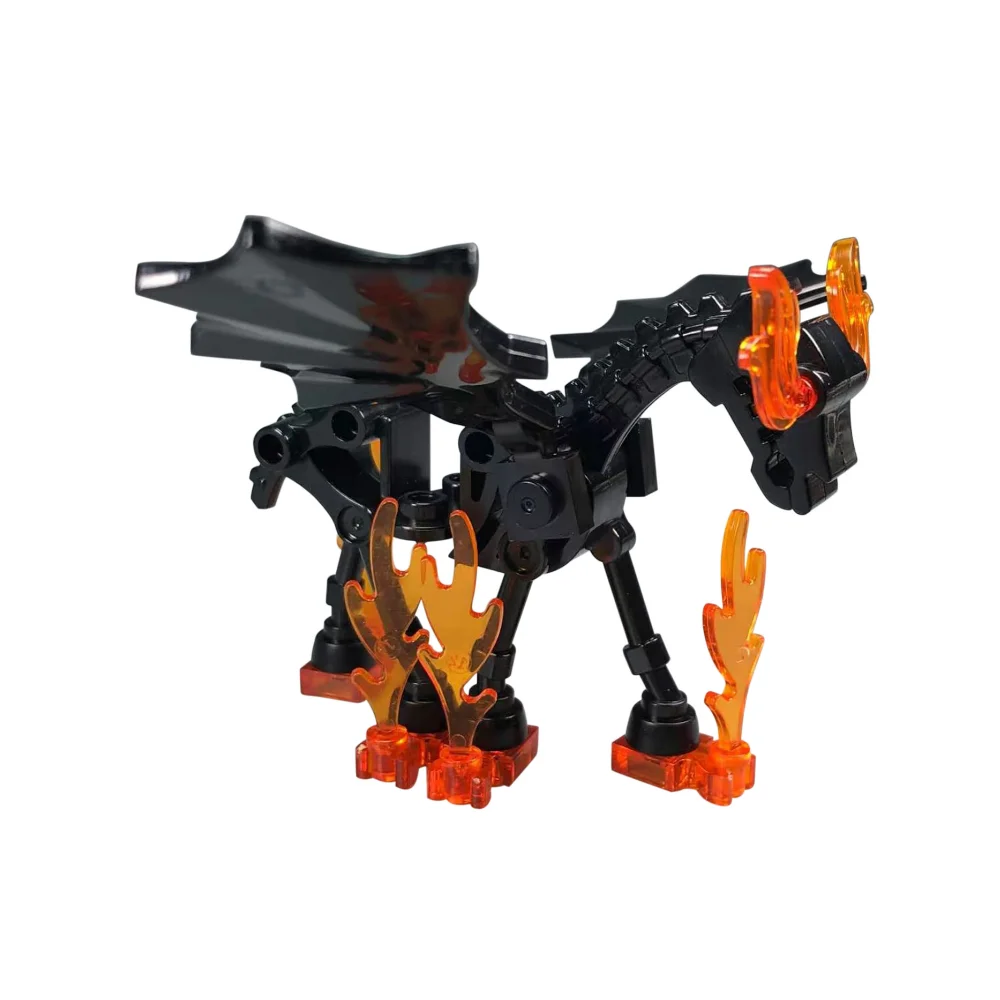 2 компл./лот кубики MOC лошадь пламя льда крылья оружие воин животных аксессуары