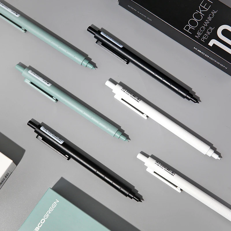 Creative Brief Green Black White Hb 0.5mm Pencils For Sketching Drawing School Office Supplies