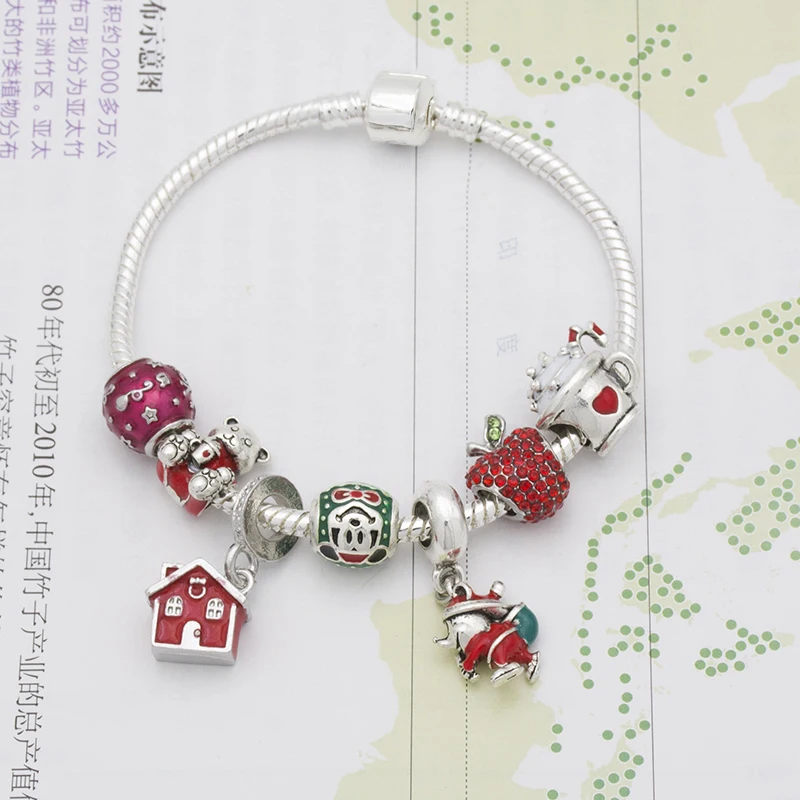 

Оптовая продажа, высококачественный красный Шарм-браслет из бисера, женский браслет с подвеской, Браслет-Шарм, подарки для счастливого дома