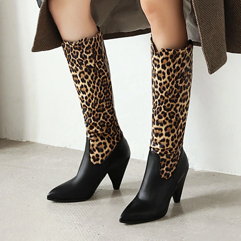 

SaraIris Female Fashion Pointed Toe Mid Calf Boots High Heels Party Dress Casual Boots Women Fashion Classic Shoes Woman