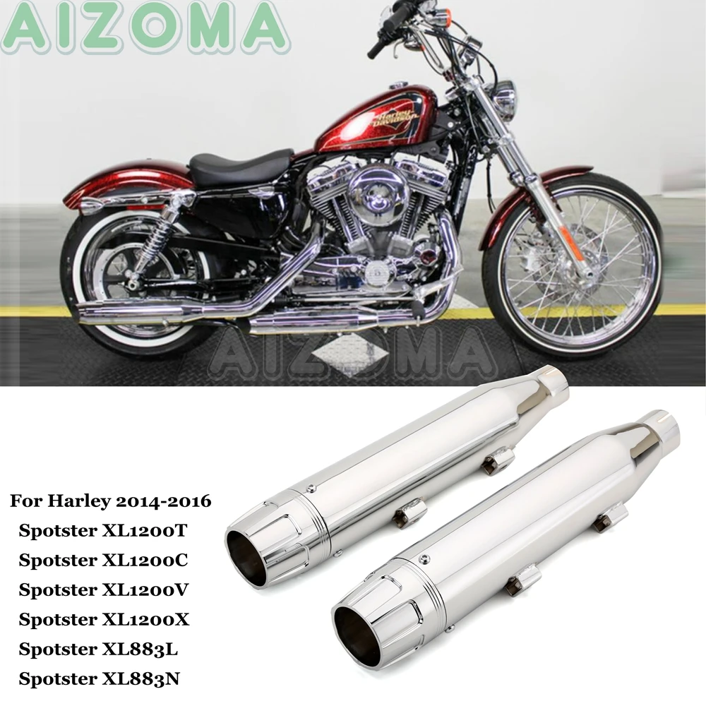1 пара мотоциклетных 3-1/" Слип на выхлопной трубе глушителя для Harley Sportster Iron 883 SuperLow 1200 48 на заказ 72-2