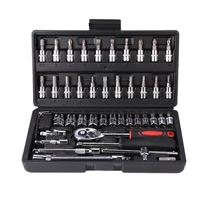 46pcs combination set wrench socket spanner durable screwdriver household motorcycle car repair tool kits accessory