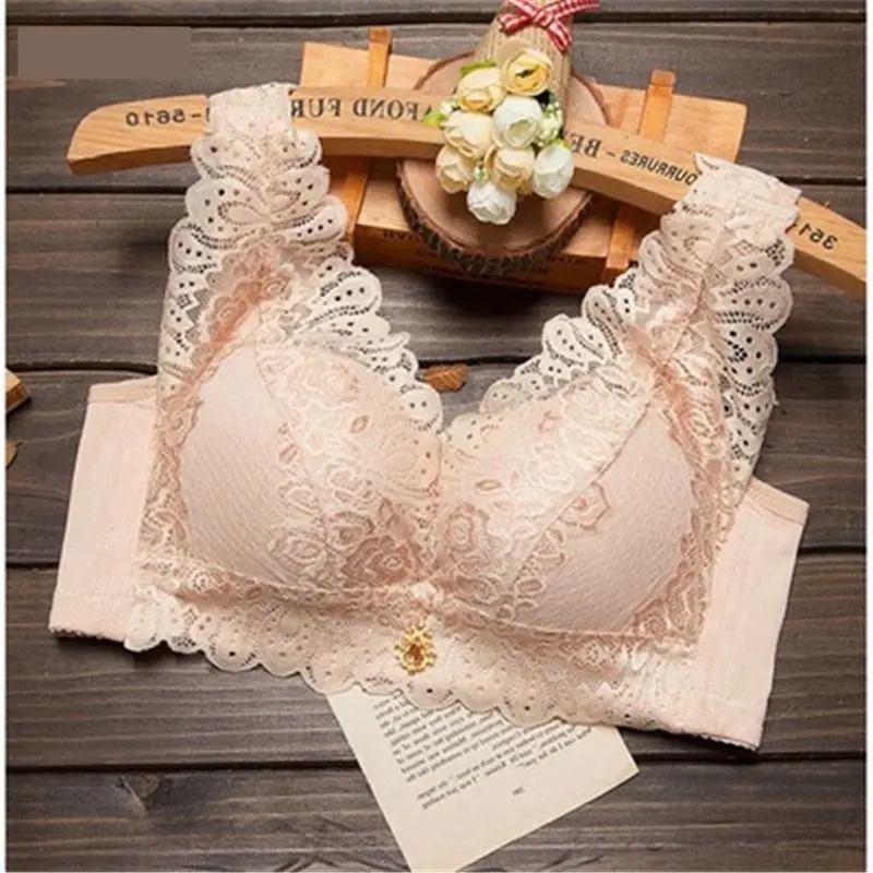 Sexy Deep U Cup Bras For Women Push Up Lingerie Bra Wire Free Bralette Backless Plunge Intimates Female Underwear - Цвет: apricot