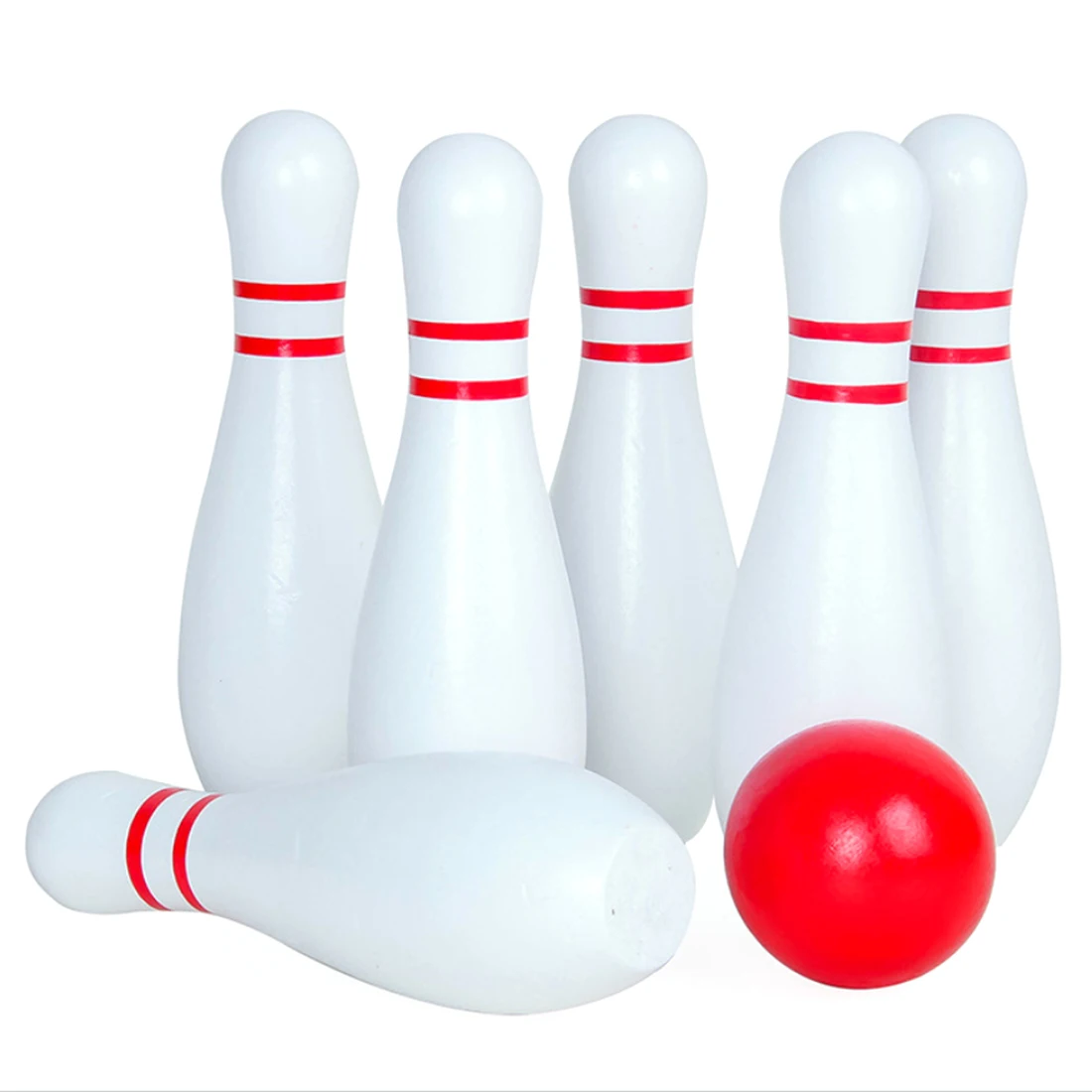 

Large Size Wooden Skittle Ball Indoor Bowling Game With 6 Bowling Pins Sports Toys For Kids Adults Drop Shipping