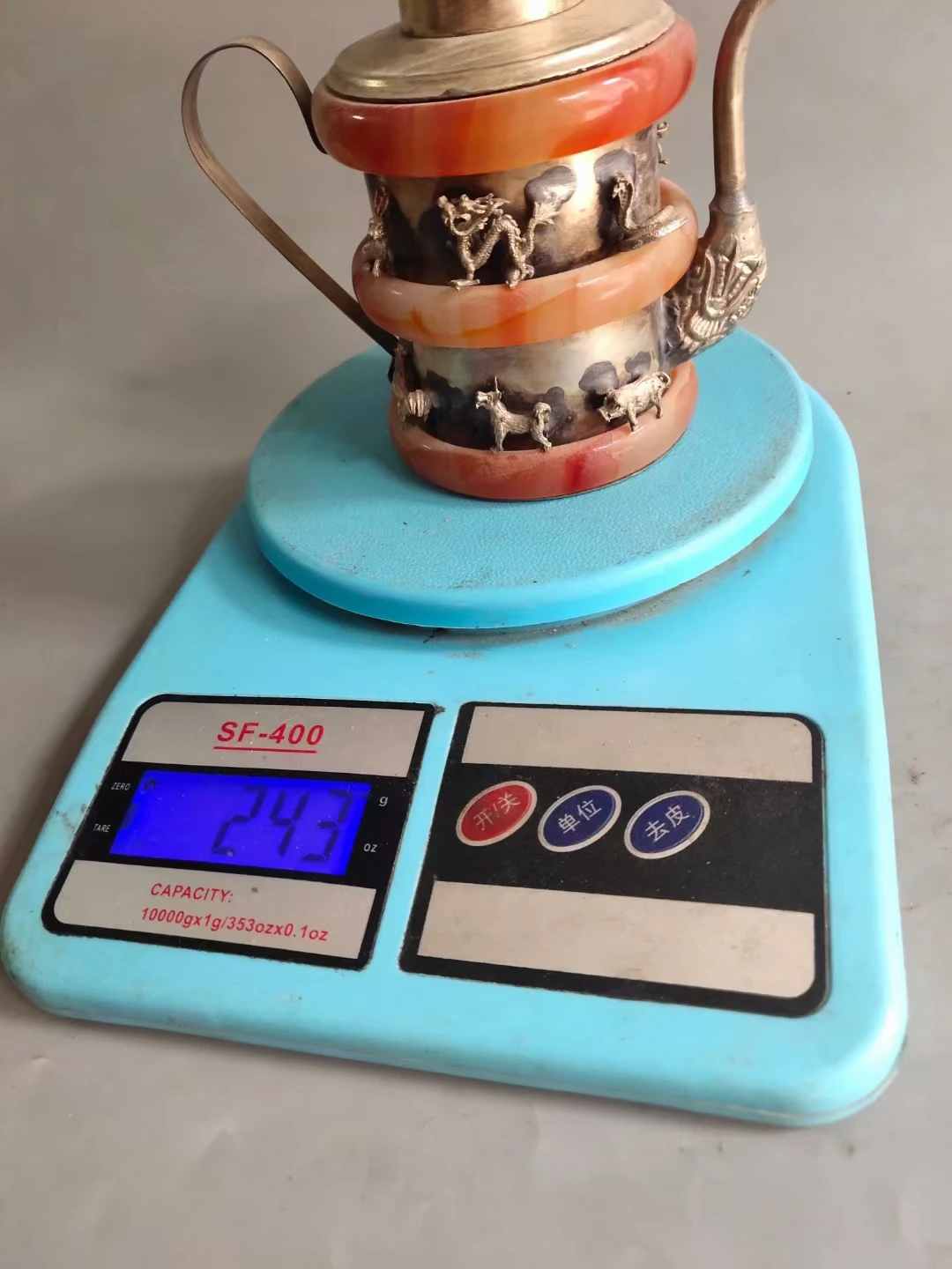 Белый медный фарфоровый заварочный чайник китайский антиквариат около 150 лет