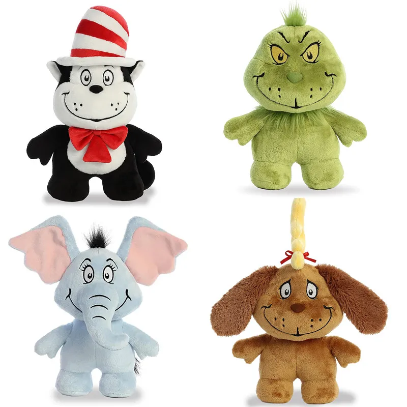 

New Cute Cartoon Dr.Seuss Baby Grinch Cat in The Hat Max Plush 25CM Kids Stuffed Toys For Children Gifts