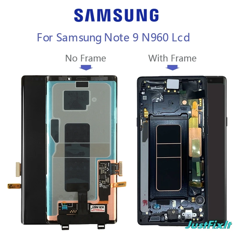 Для samsung Galaxy Note 9 ЖК-дисплей кодирующий преобразователь сенсорного экрана в сборе N960 N960F N960D N960DS ЖК-дисплей с рамкой