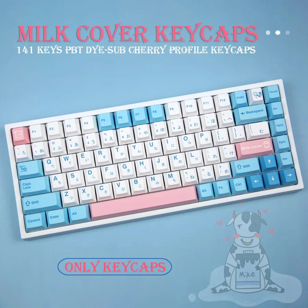 

PBT Keycaps 141 Keys Cherry Profile DYE-SUB Personalized Milk Cover Keycap For Cherry MX Switch Mechanical Keyboard