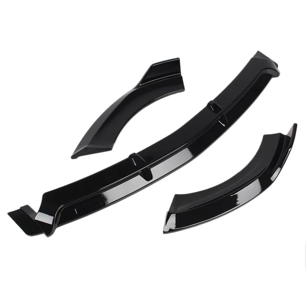 3 шт. глянцевый черный ABS автомобильный передний бампер спойлер разделитель для