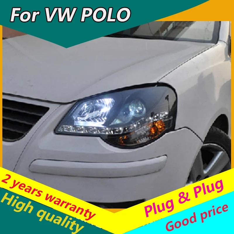 KOWELL стайлинга автомобилей чехол для VW Polo фары светодиодный 2005 2006 2007 2008 2009