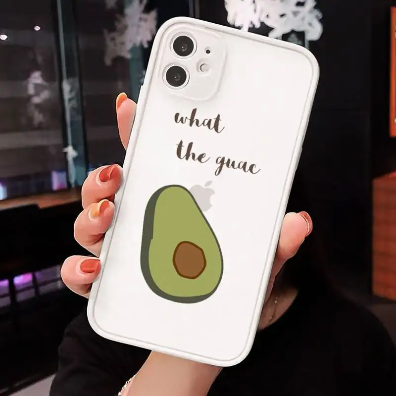 

Cute cartoon fruit avocado Phone Cases matte transparent For iphone 7 8 11 12 plus mini x xs xr pro max cover
