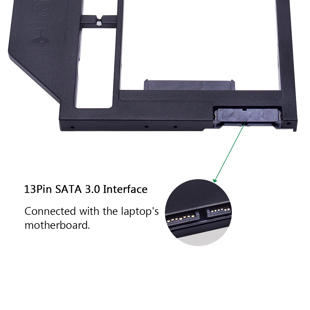 Пластиковый переходник CHIPAL для второго жесткого диска 9 5 мм SATA 3 0 Optibay 2 дюйма SSD DVD