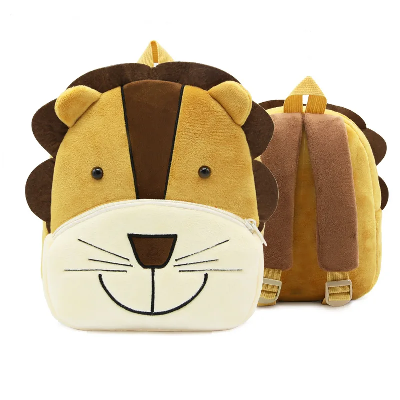 

cartoon lion backpack boy childrens school bags children's plush bag baby kindergarten package Mochila Infantil