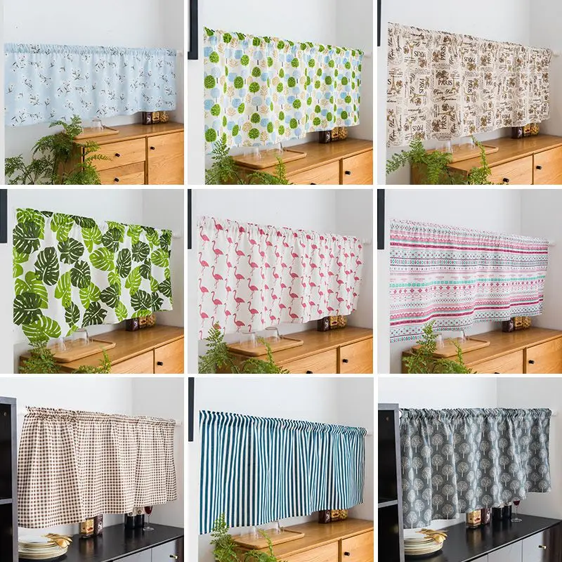 Kitchen Door Curtain Fresh Multicolor Short Curtains Bay Window Tulle Drapes Cabinet Dustproof Decor Rod Half-curtain | Дом и сад