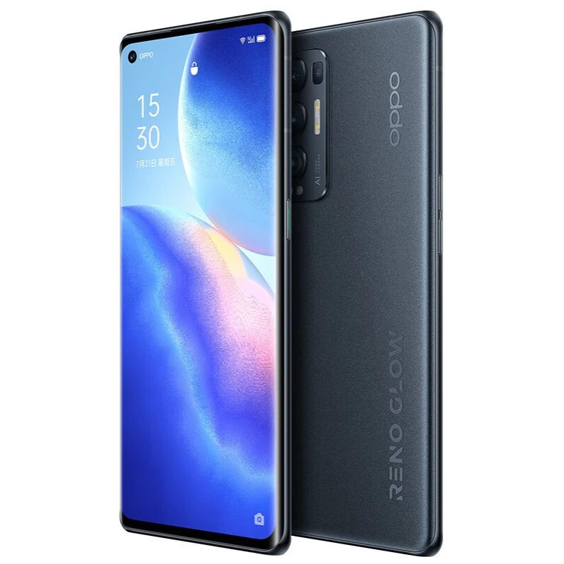 original oppo reno 5 pro moble phone 6 55 inch oled 90hz screen 8128 snapdragon 865 android 11 fast charging 65w smartphone free global shipping