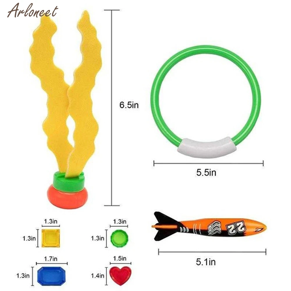 

Underwater Swimming Diving Pool Toy Beach Water Toy Travel Rings Diving Sticks and with Gift Set Bundle Summer High Quality New