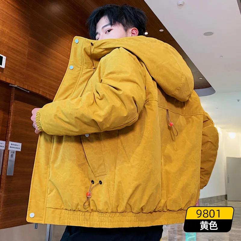 Men's Cotton-Padded Coat New Autumn and Winter Korean Style Trendy Coat Short Handsome Workwear Cotton Coat Trendy Brand