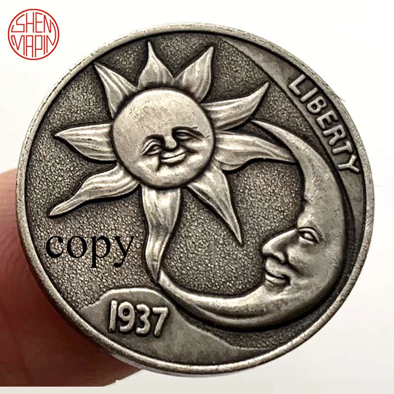 

Sun Moon God 1937 Copy Coin Skeleton Bull Copper Coins