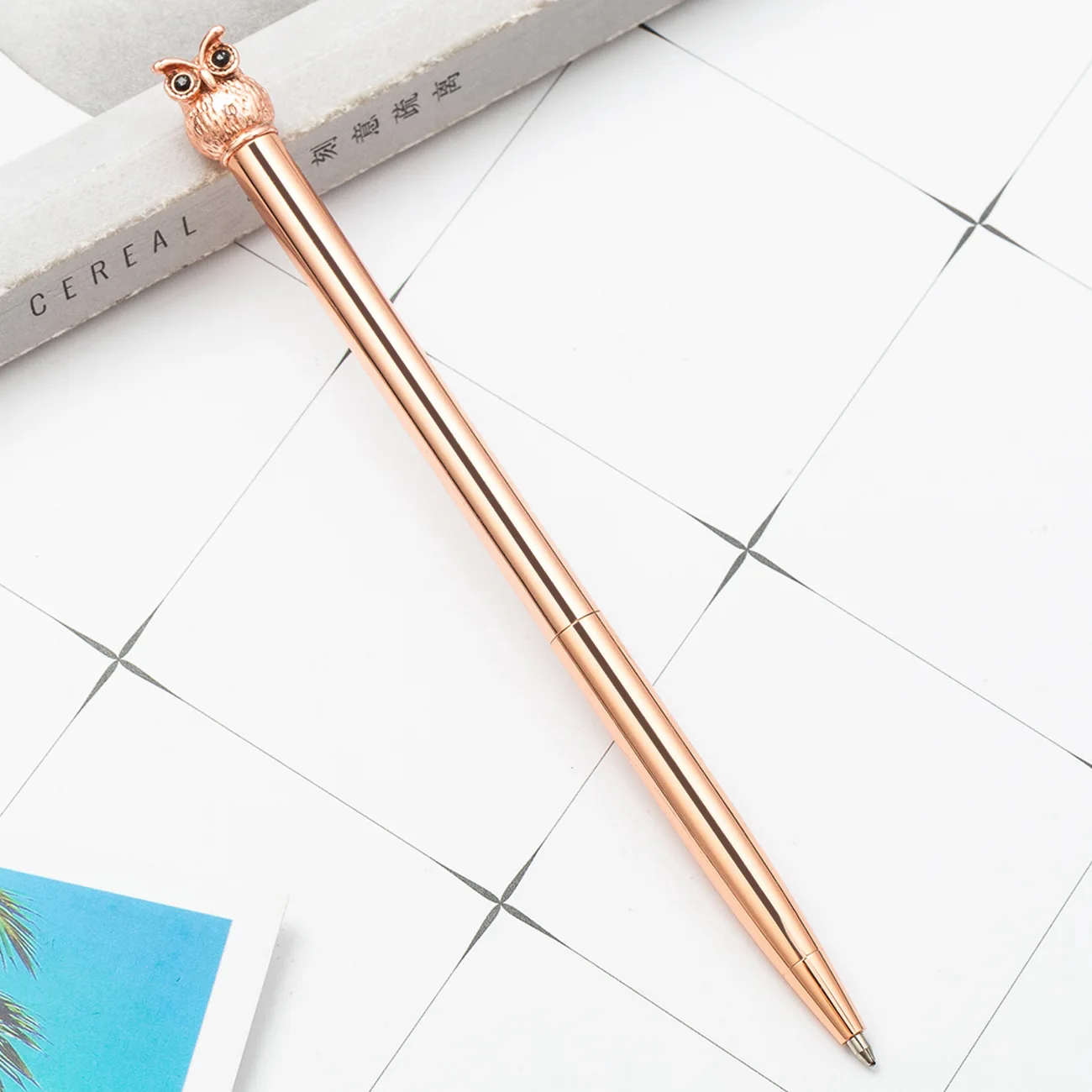 Металлическая шариковая ручка в виде совы толщина 1 0 мм цвет ассортименте| |