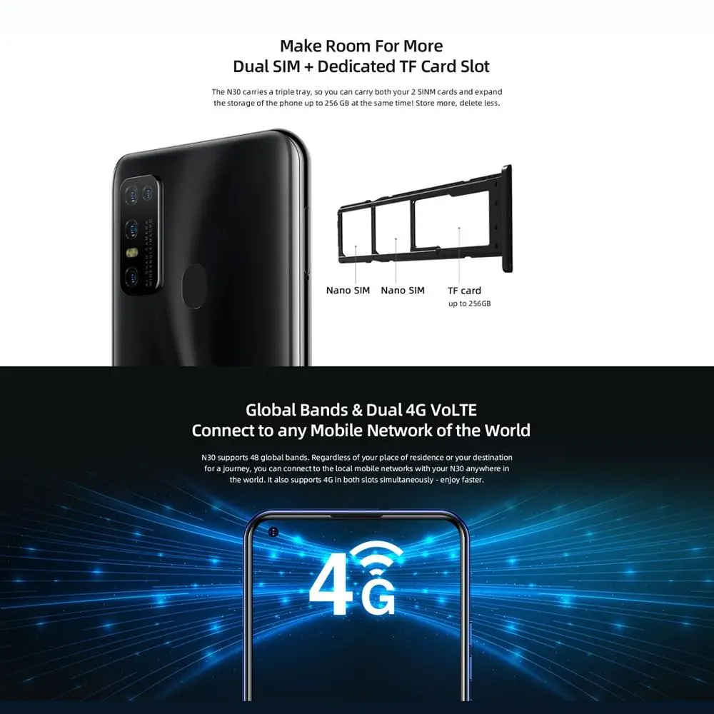 DOOGEE N30 смартфон с 5 5-дюймовым дисплеем четырёхъядерным процессором MTK6762V ОЗУ 4 Гб