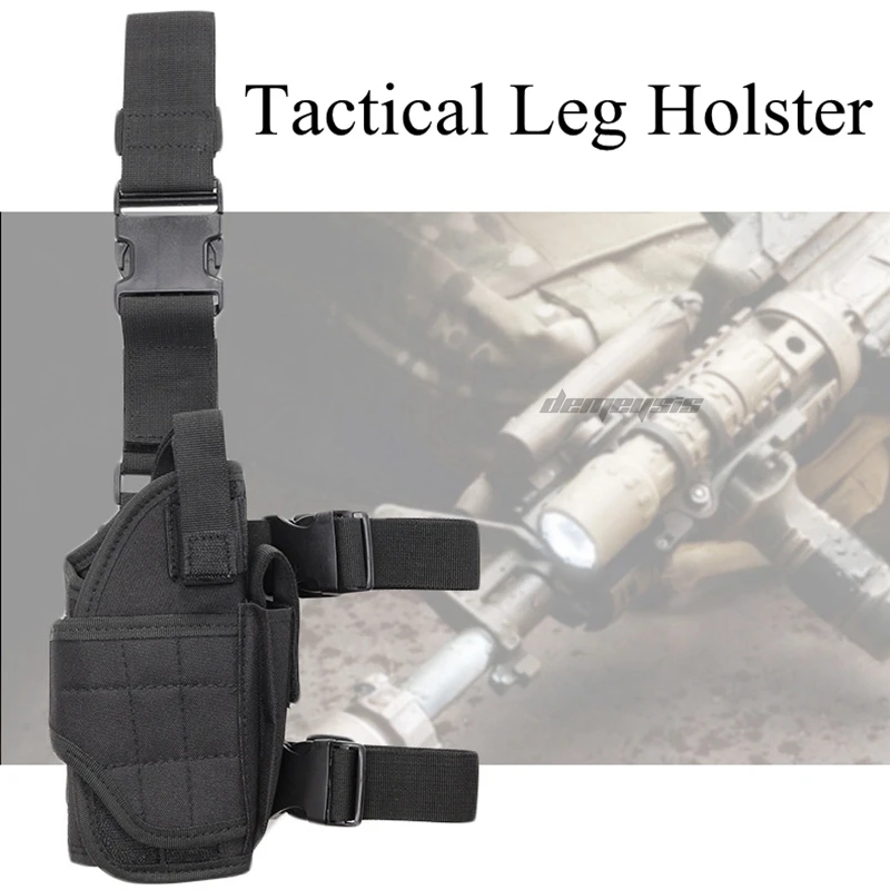 

Universal Pistol Holsters Adjustable Tactical Thigh Pistol Holster Army Military Hunting Shooting Drop Leg Gun Holster Mag Pouch