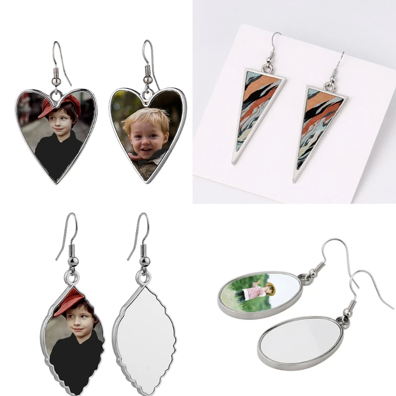 

Handmade Heat Sublimation Blanks Drop Earrings MDF Sublimation Photo Printing Dangle Earrings for Women Jewelry Making